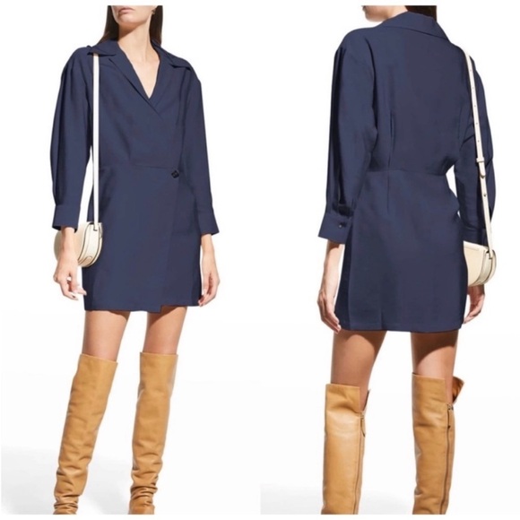 Vince long sleeve wrap dress in navy NWT - Picture 6 of 13